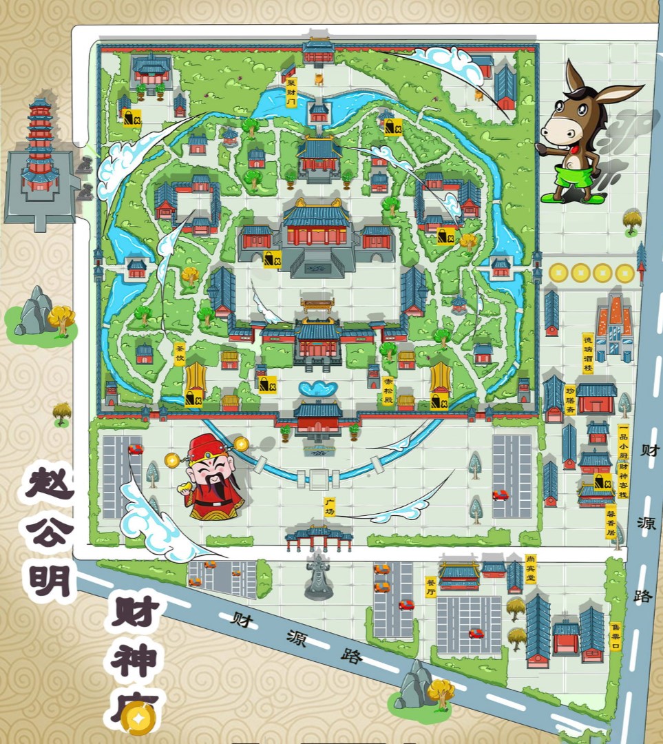 景宁寺庙类手绘地图